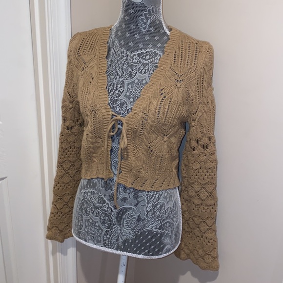 Zara KNIT CARDIGAN WITH TIE small NWT - Picture 8 of 11